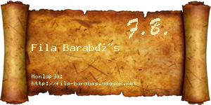 Fila Barabás névjegykártya